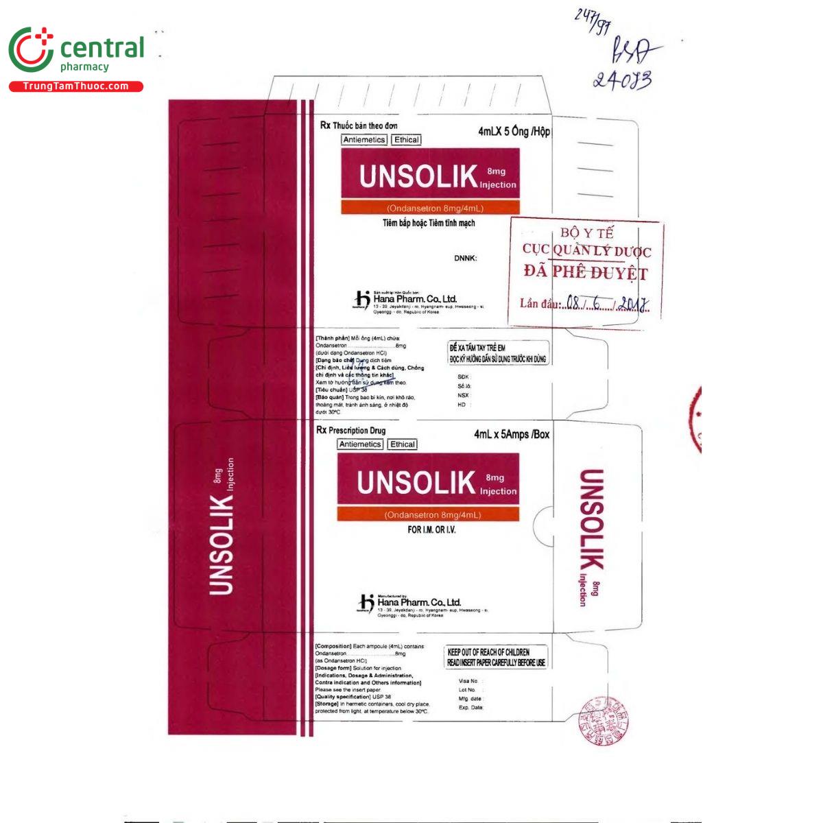 unsolik injection 8mg 1 E1032 unsolik injection 8mg 1 E1032