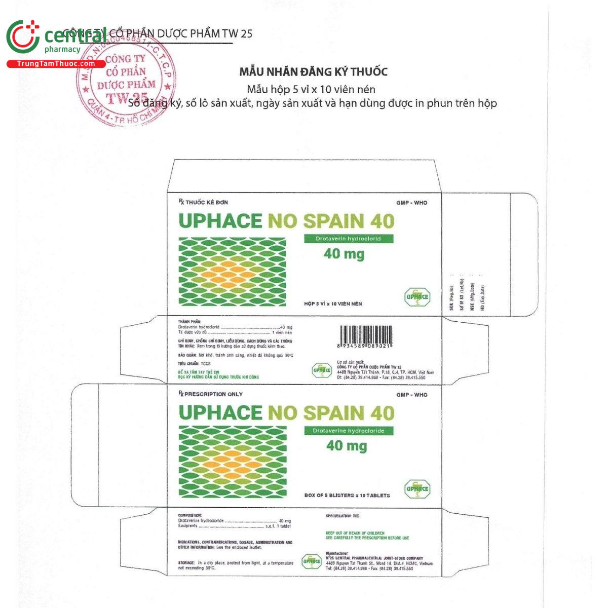 uphace no spain 40mg T7234