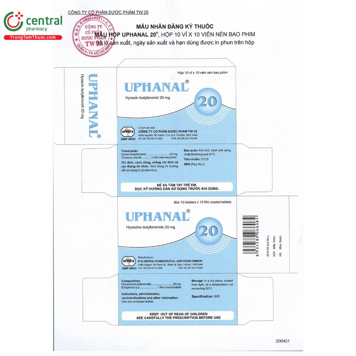 uphanal 20mg 1 J3557