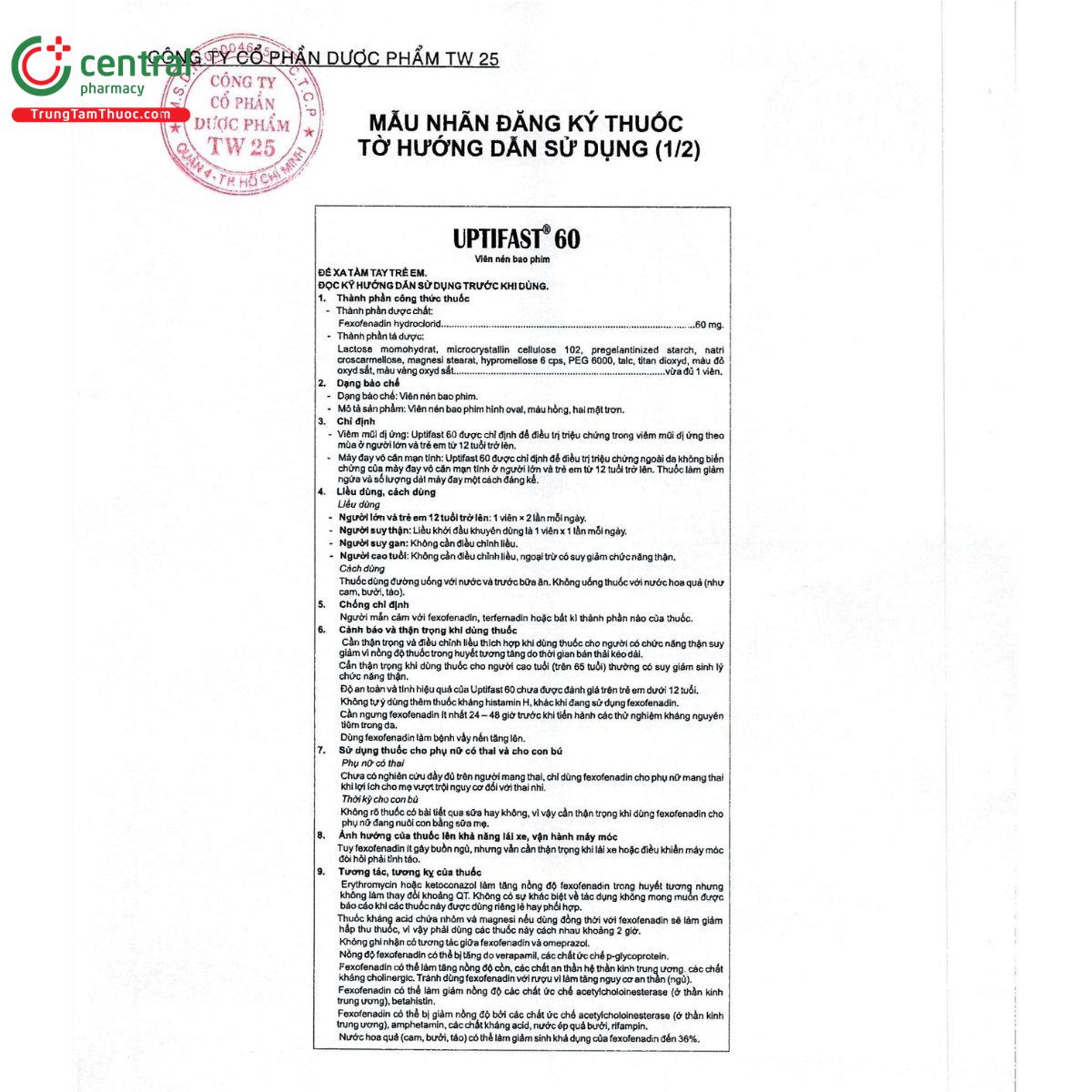uptifast 60mg 4 G2168