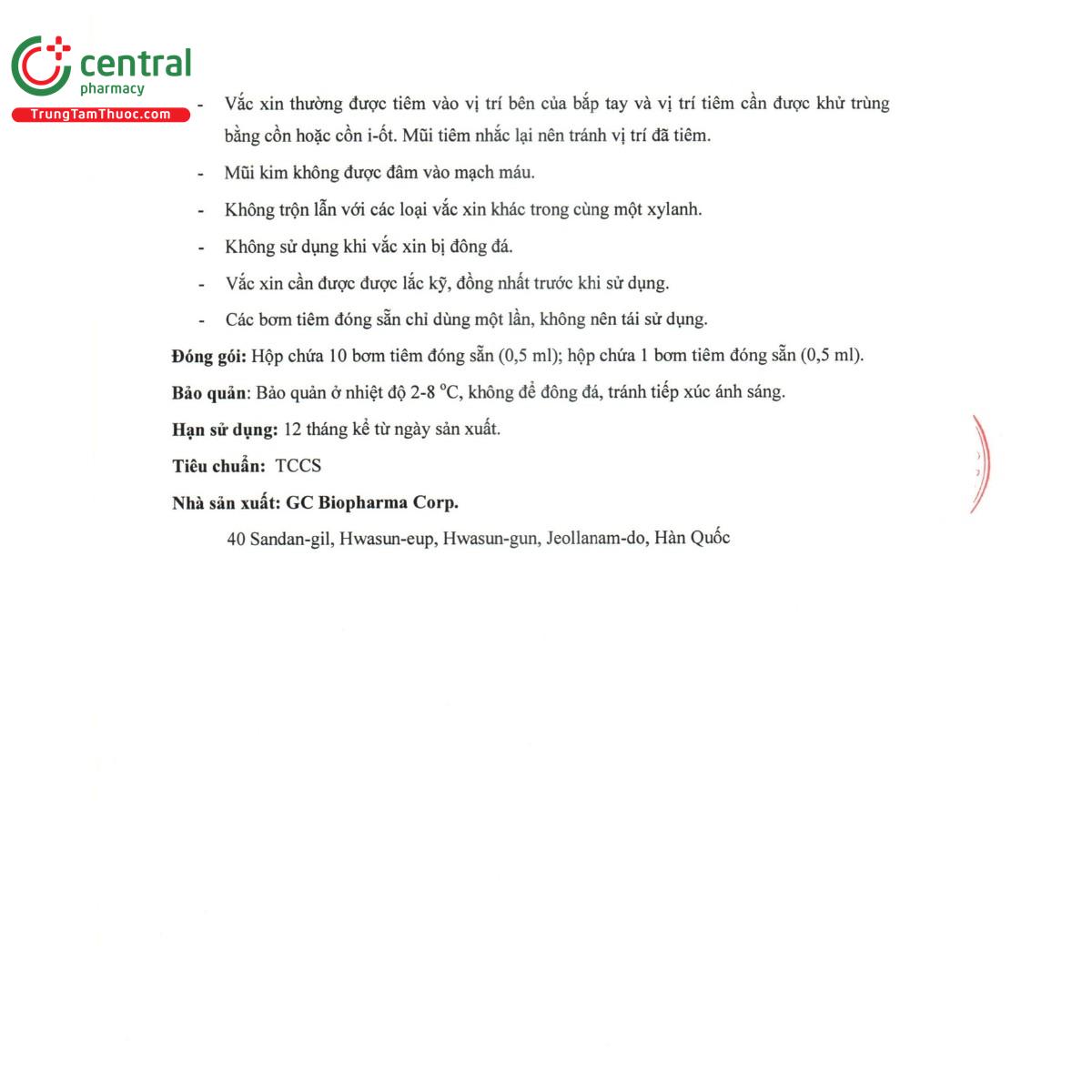 vac xin gcflu quadrivalent pre filled syringe inj 11 G2040