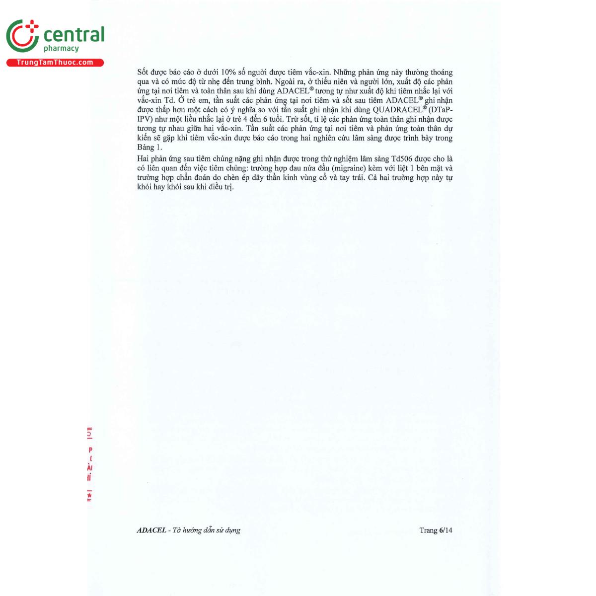 vaccine adacel 11 B0414