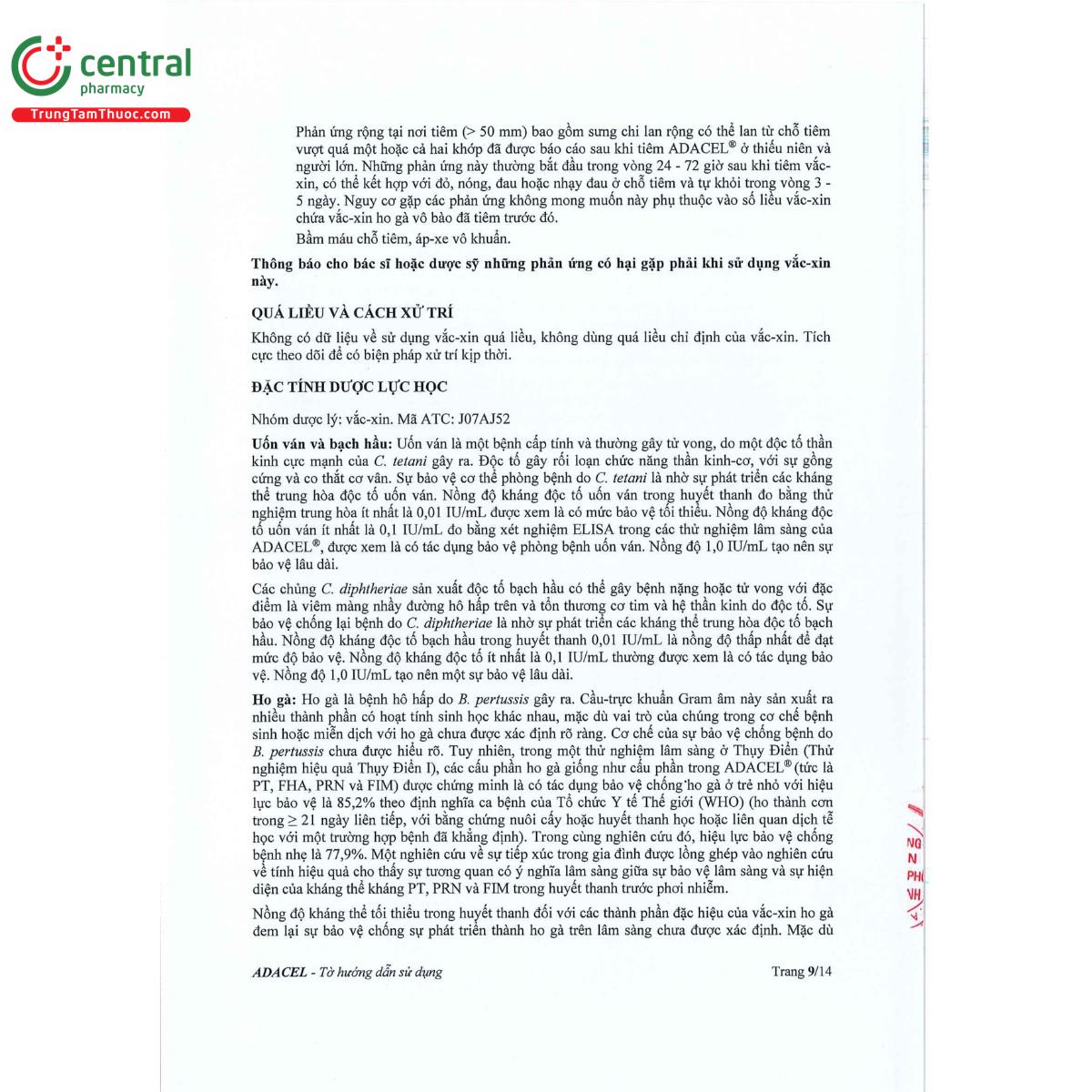 vaccine adacel 14 O5875