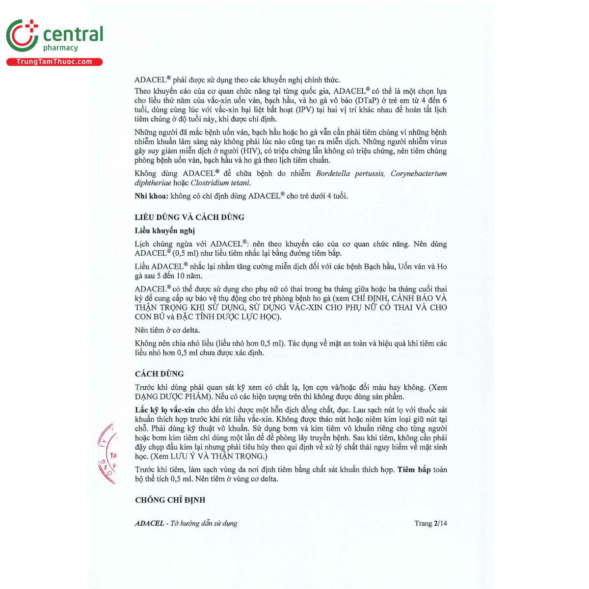 vaccine adacel 7 N5107