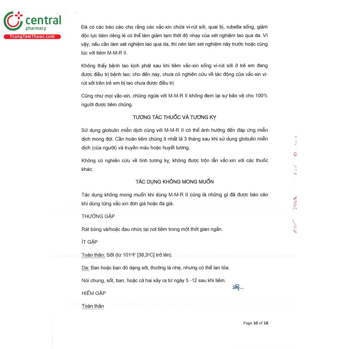 vaccine m m r ii 15 C1028