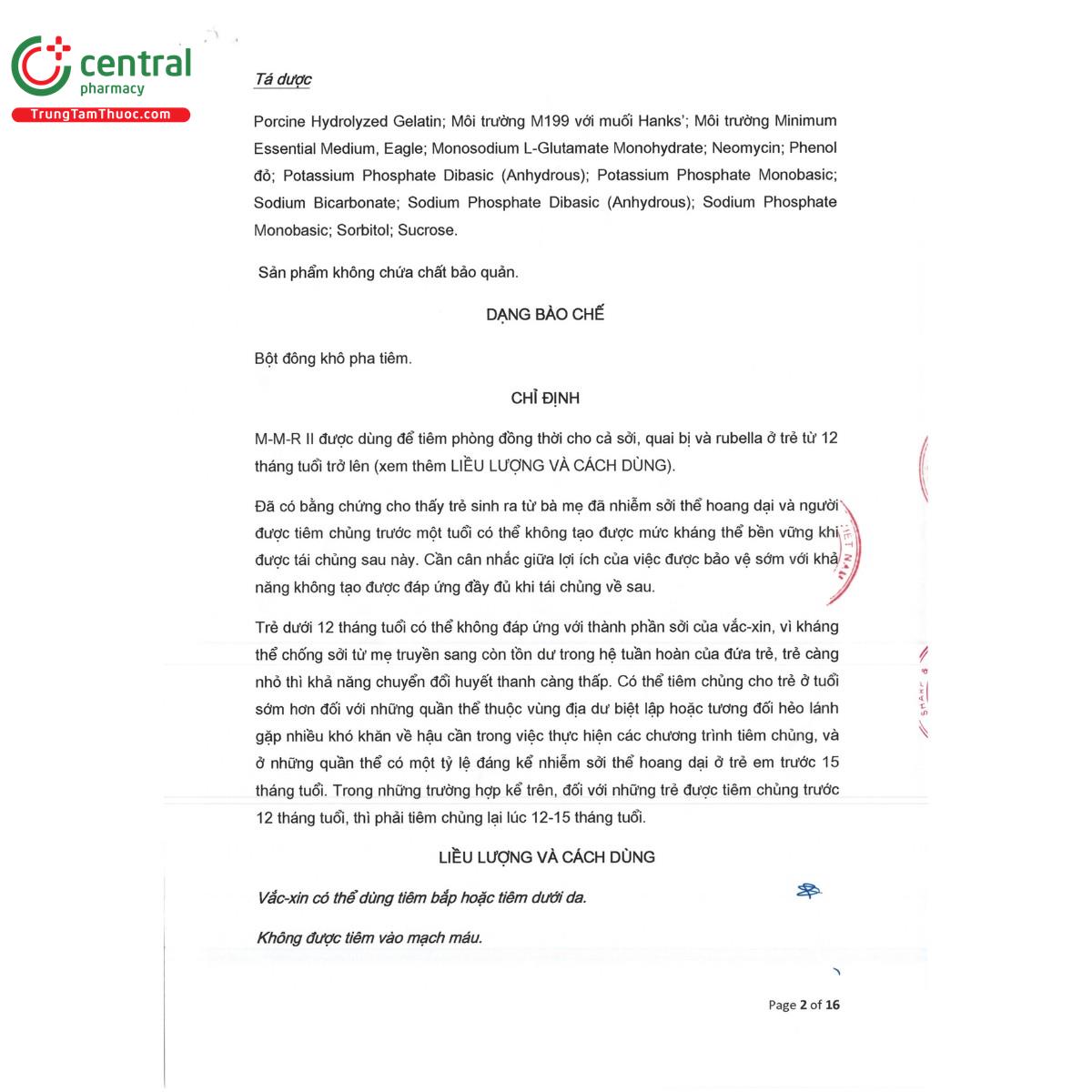 vaccine m m r ii 7 P6524