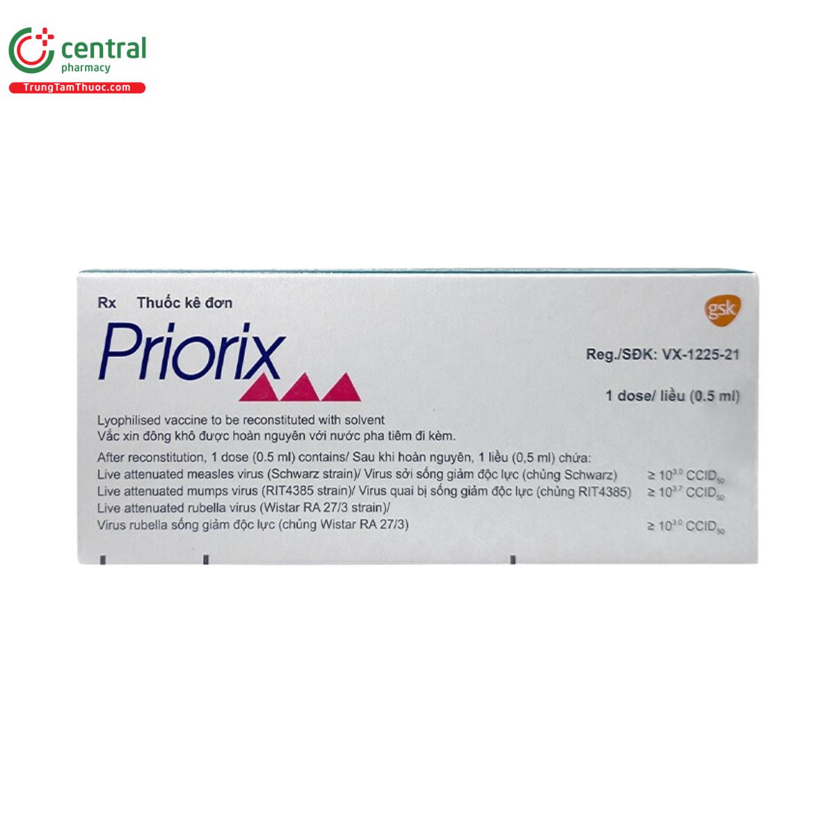 Vắc xin Priorix phòng sởi - quai bị - rubella: Lịch tiêm, thông tin kê toa