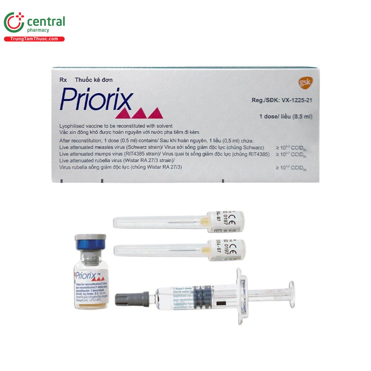 Vắc xin Priorix phòng sởi - quai bị - rubella: Lịch tiêm, thông tin kê toa