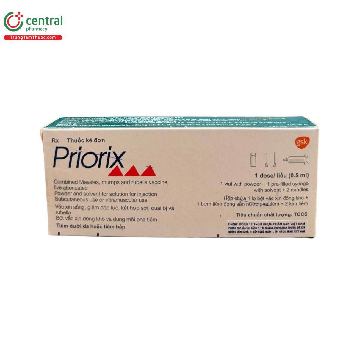 Vắc xin Priorix phòng sởi - quai bị - rubella: Lịch tiêm, thông tin kê toa