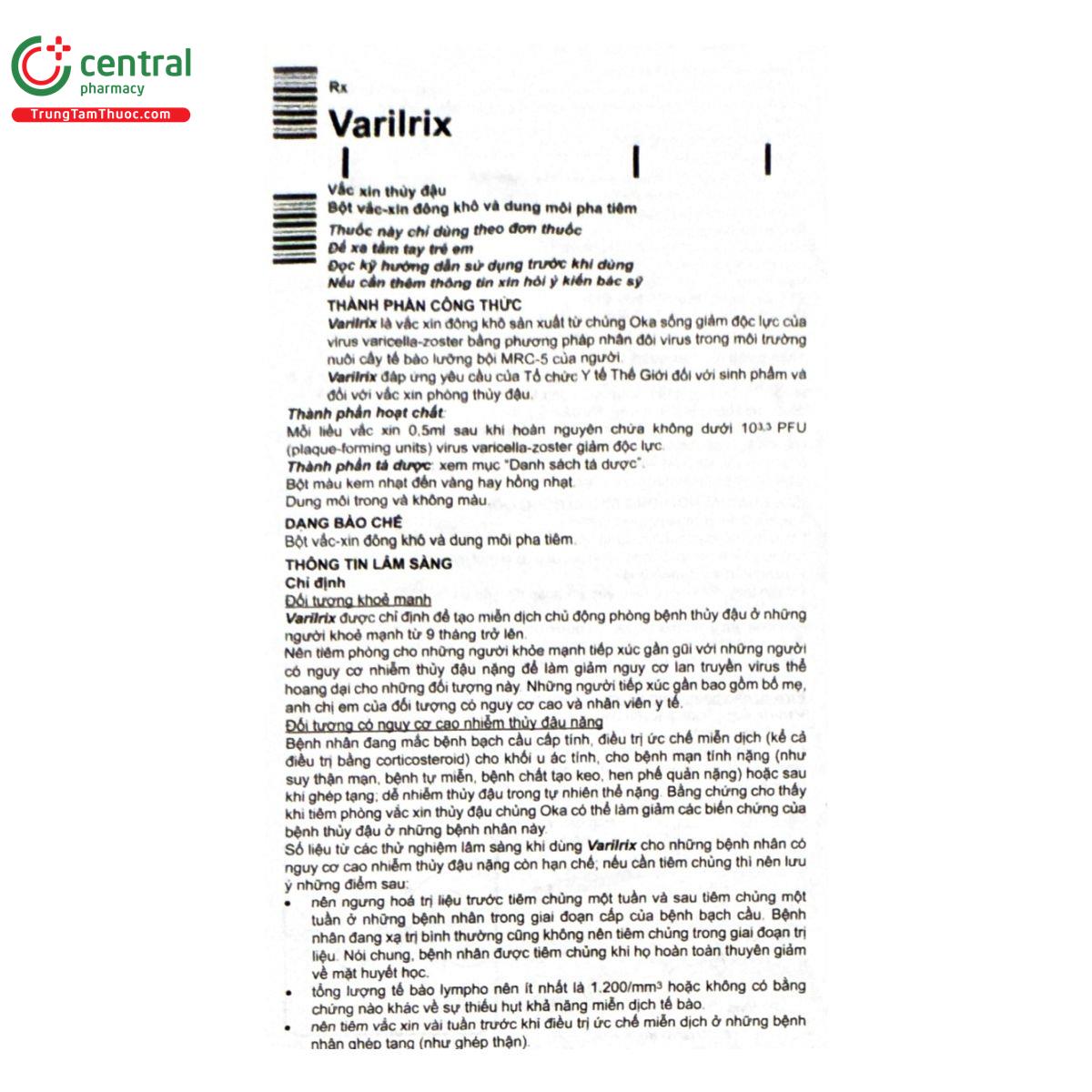 vaccine varilrix anh 1 I3231