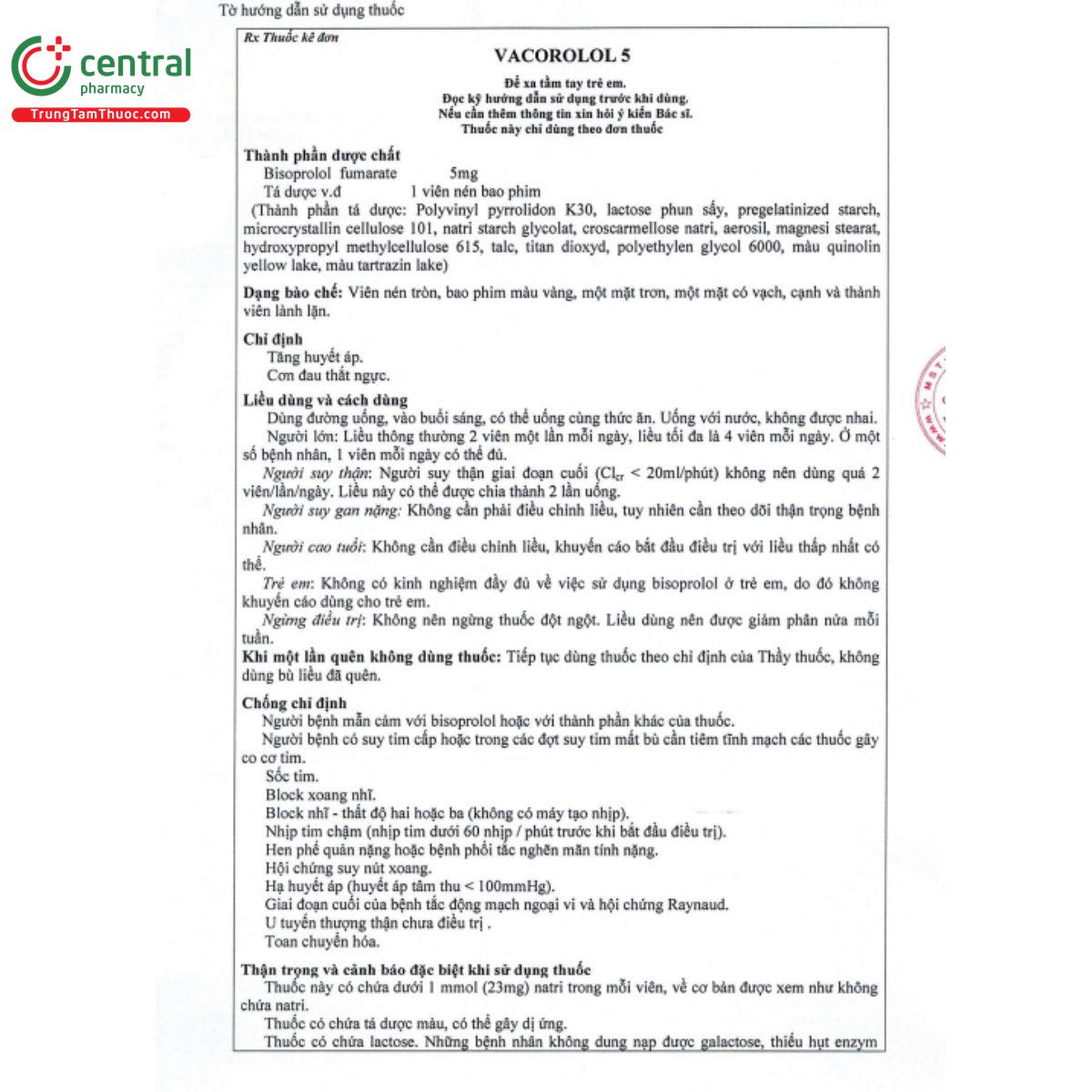 vacorolol 5mg 4 V8028