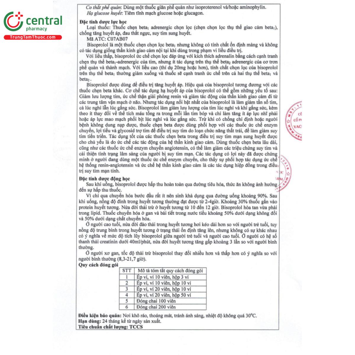 vacorolol 5mg 8 B0260