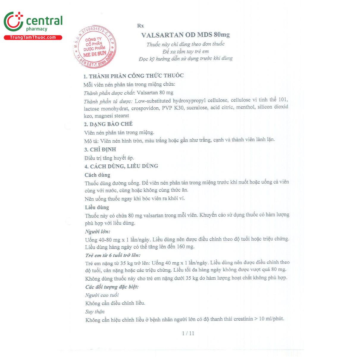 valsartan od mds 80mg 3 I3524