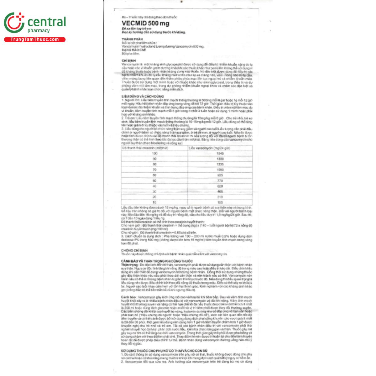 vecmid 500mg 10 M5042