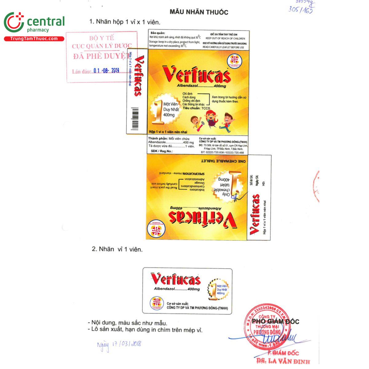 verfucas 400mg 6 P6462