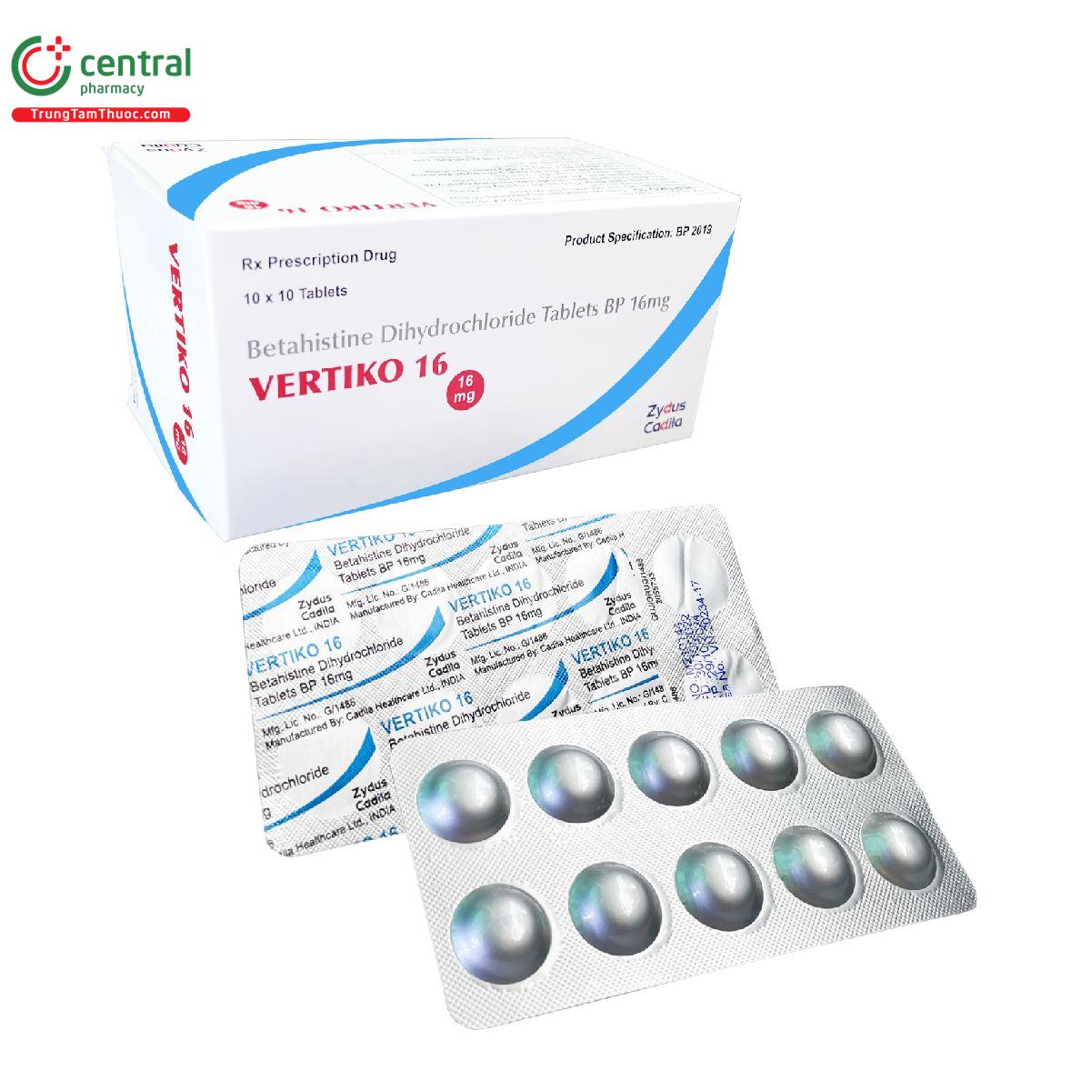 Thuốc Vertiko 16mg-điều trị chóng mặt, suy giảm thính giác.