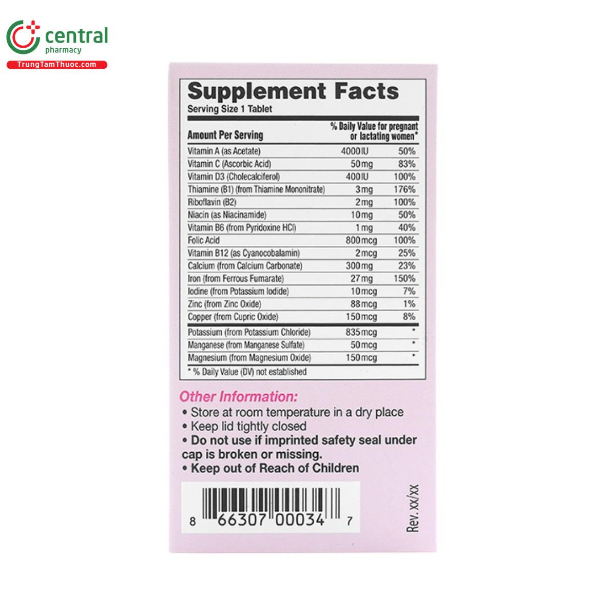 vh prenatal vitamin 4 L4811