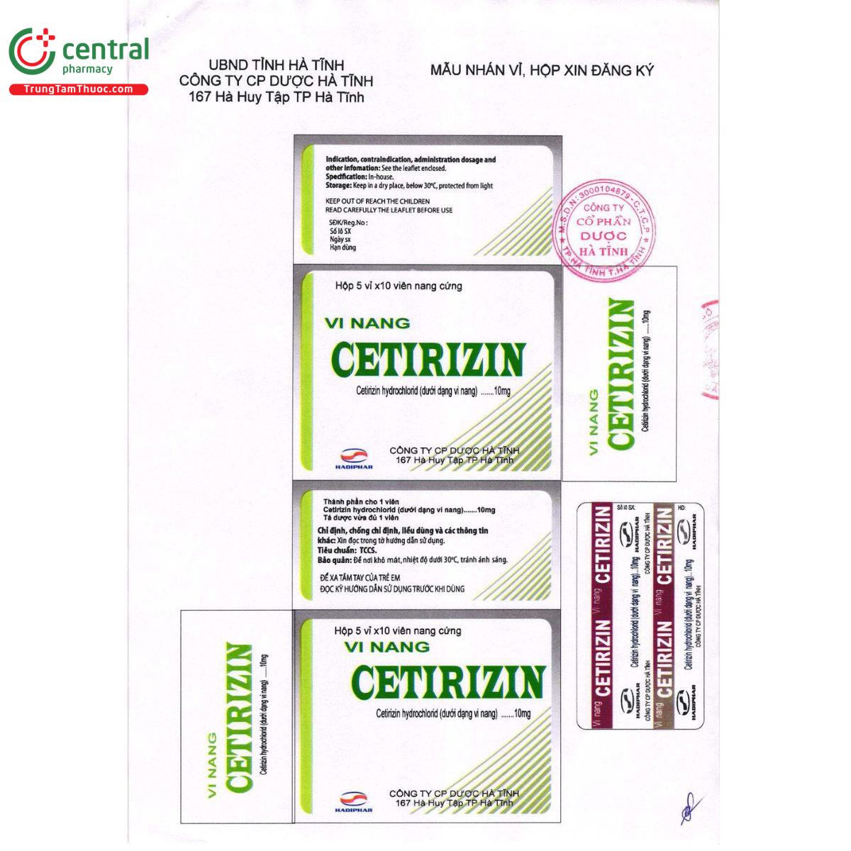 vi nang cetirizin 3 C1608 vi nang cetirizin 3 C1608