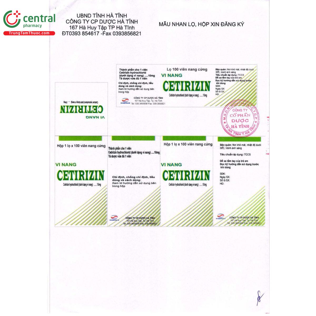 vi nang cetirizin 4 I3882 vi nang cetirizin 4 I3882