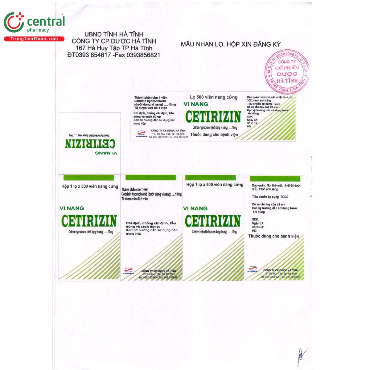 vi nang cetirizin 6 T8888 vi nang cetirizin 6 T8888