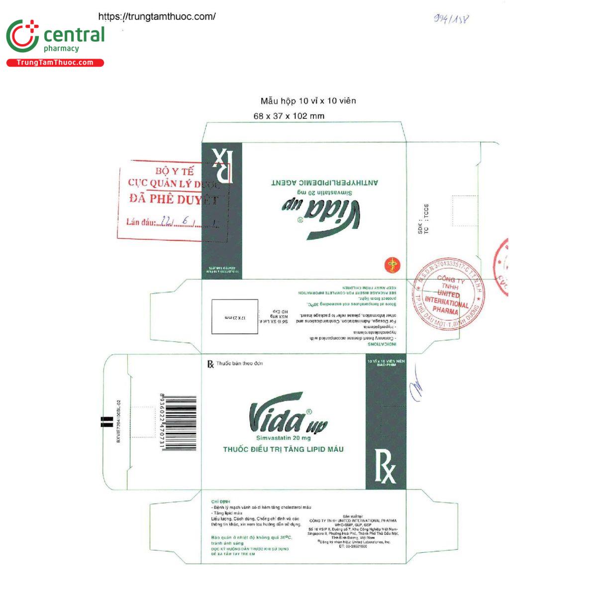 vida up 20mg 4 L4806
