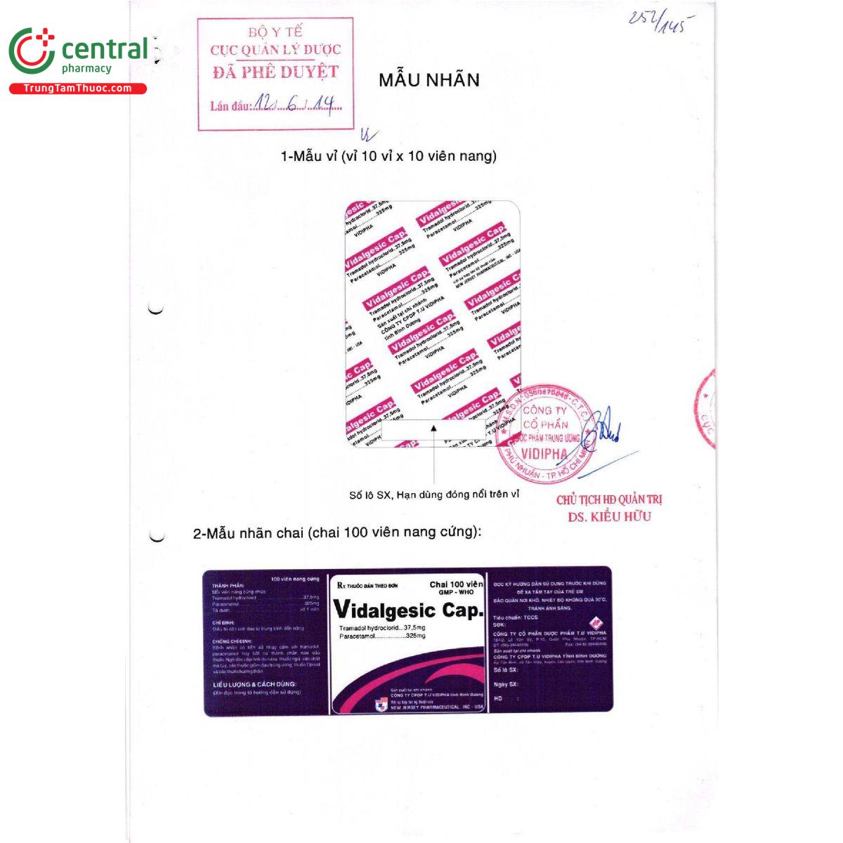 vidalgesic cap 4 A0885 vidalgesic cap 4 A0885