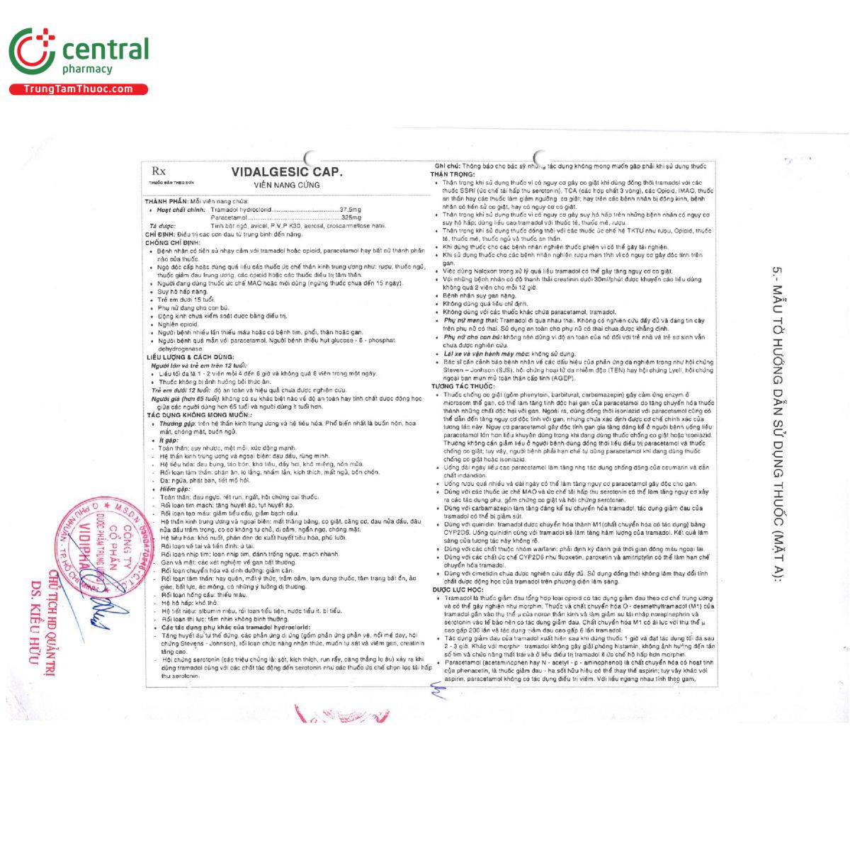 vidalgesic cap 6 R7235 vidalgesic cap 6 R7235