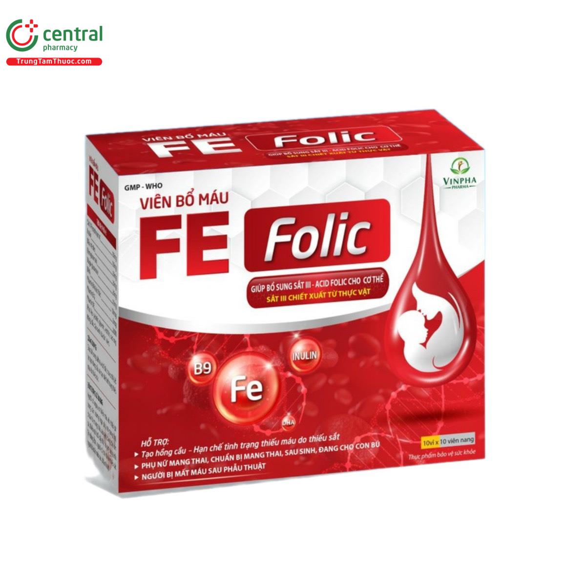 Viên bổ máu Fe Folic Vinpha: Bổ sung sắt và acid folic cho mẹ bầu