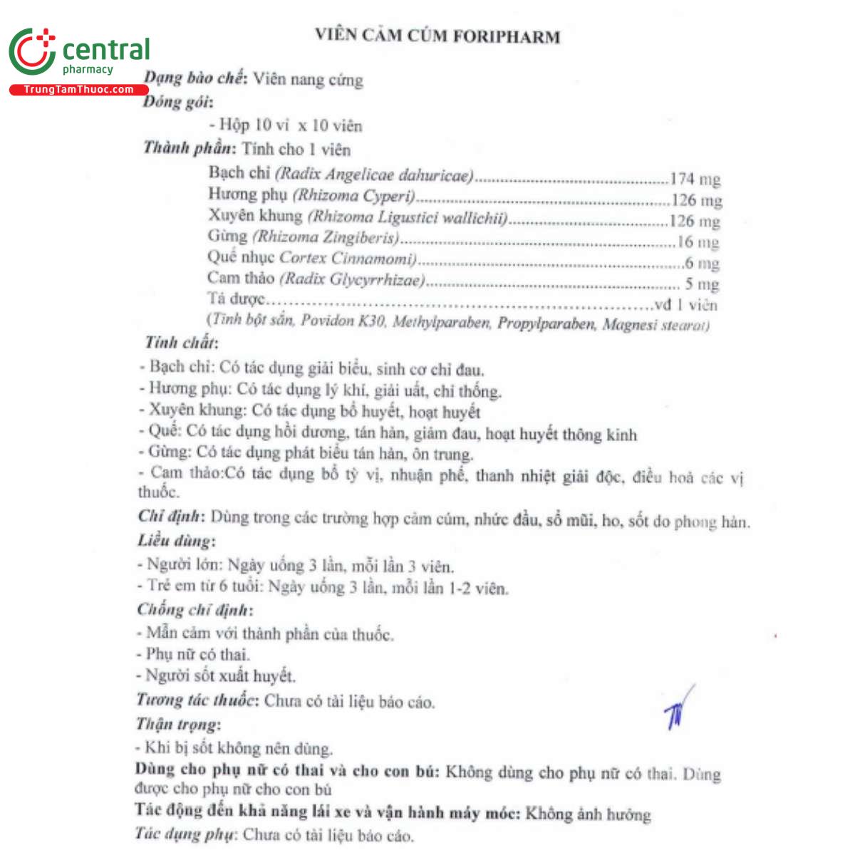 vien cam cum foripharm 7 N5427 vien cam cum foripharm 7 N5427
