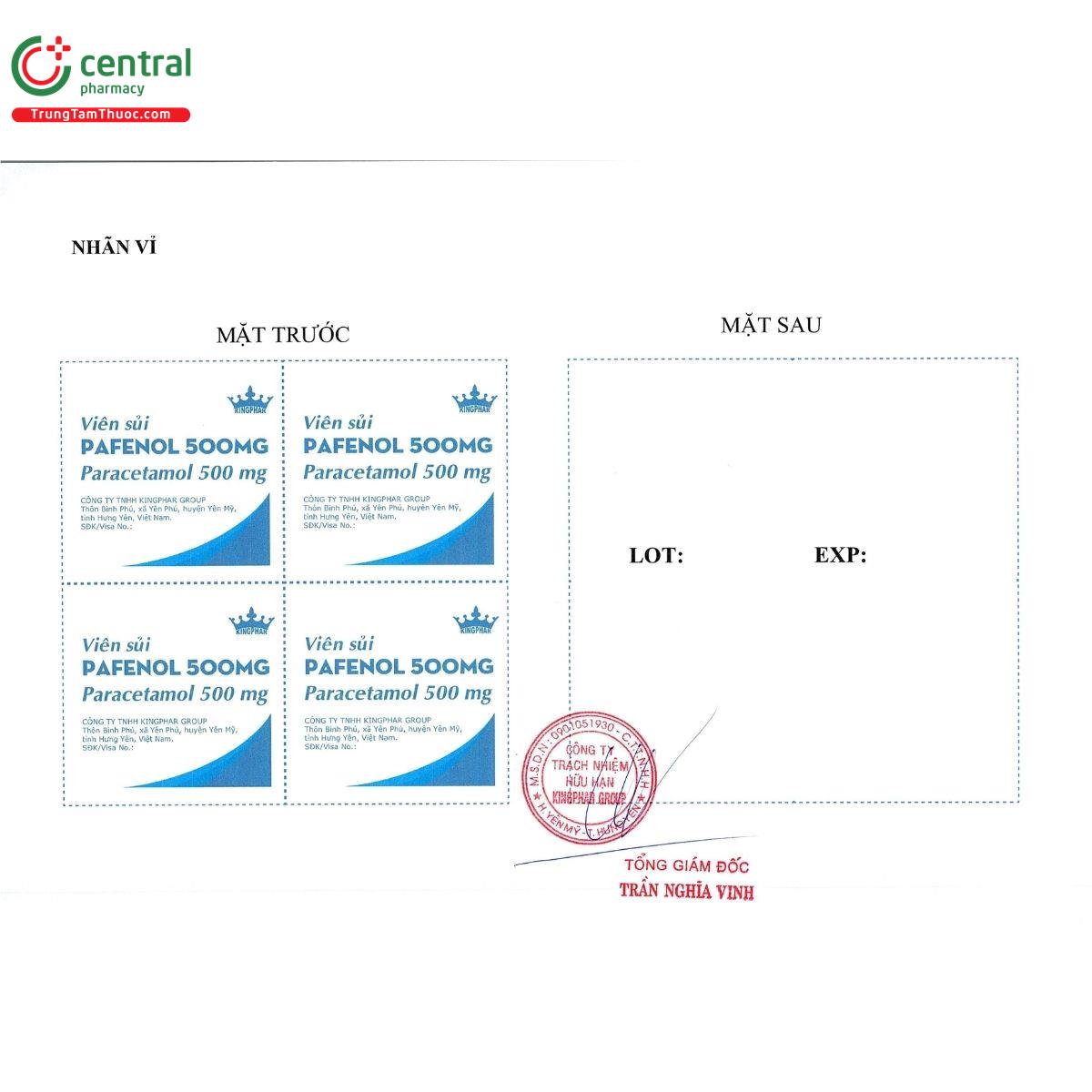 vien sui pafenol 500mg 5 U8635