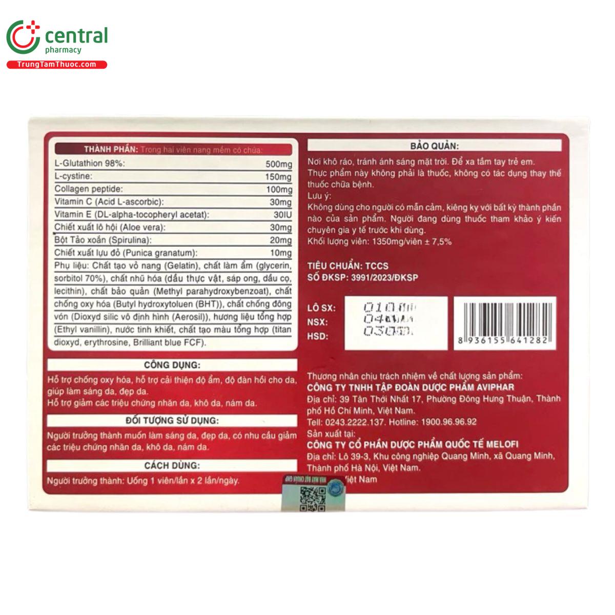 vien uong dep da glutathion gold 3 S7602 vien uong dep da glutathion gold 3 S7602