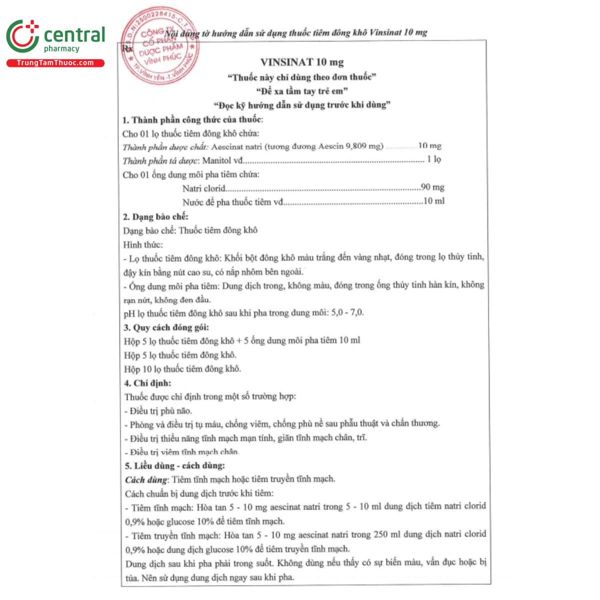 vinsinat 10mg 4 O5557