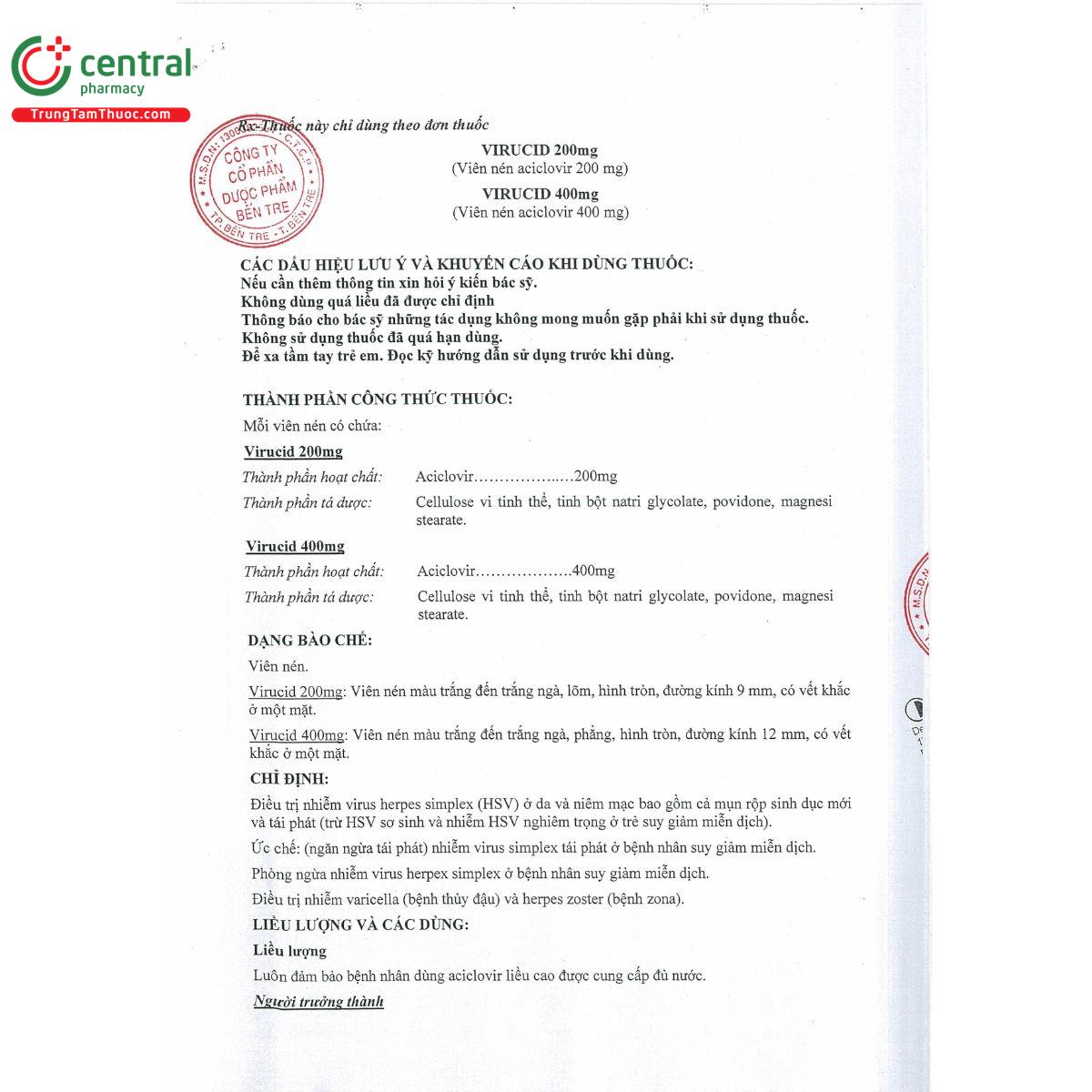 virucid 200mg 10 T7421 virucid 200mg 10 T7421