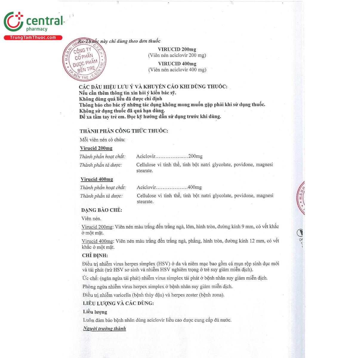 virucid 400mg 2 V8303