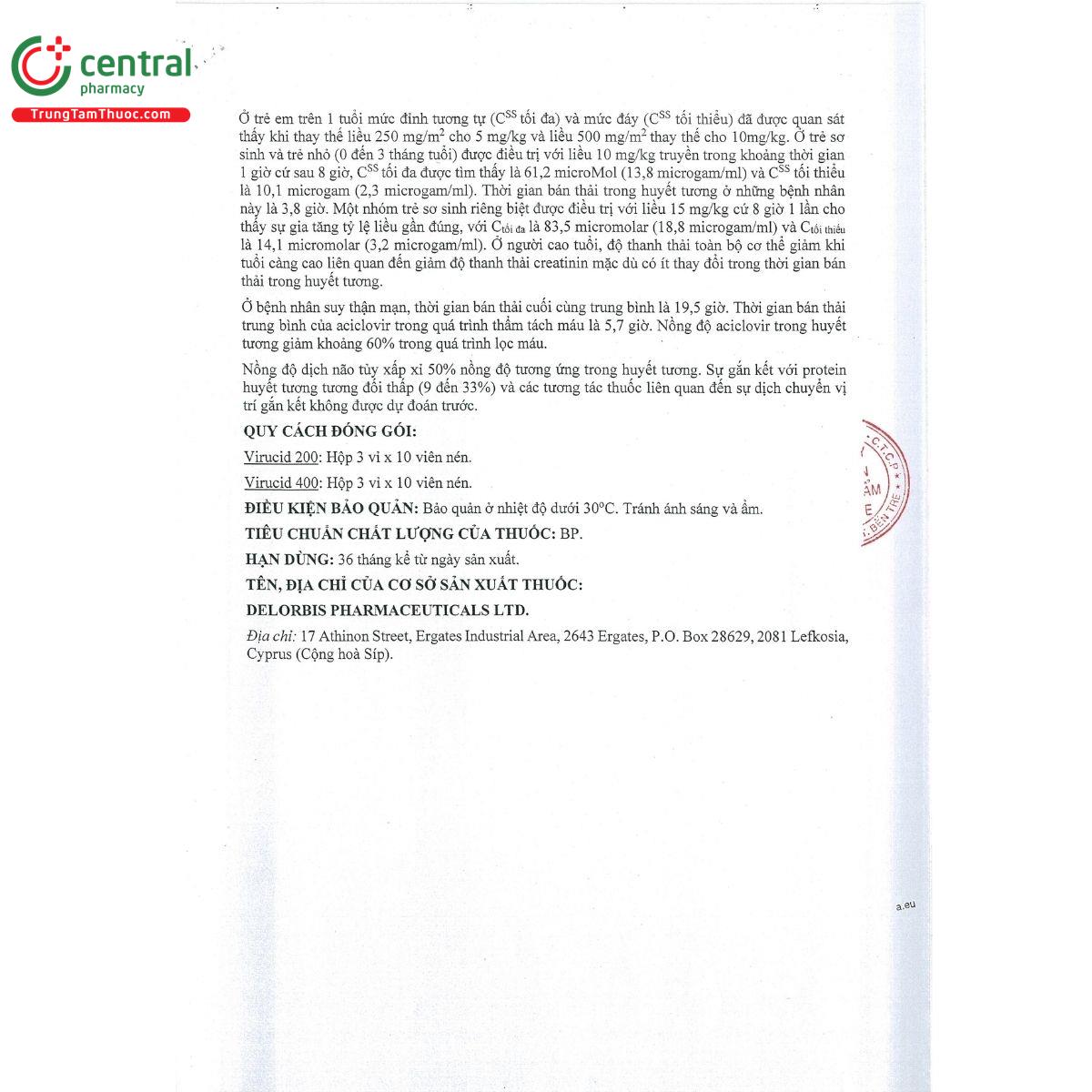 virucid 400mg 8 O6007