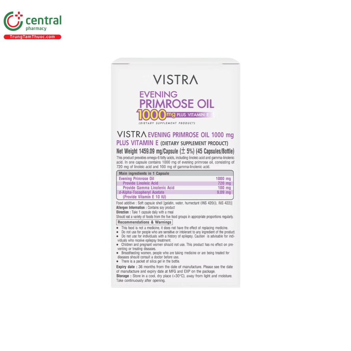 vistra evening primrose oil 1000 mg plus vitamin e 4 N5304 vistra evening primrose oil 1000 mg plus vitamin e 4 N5304