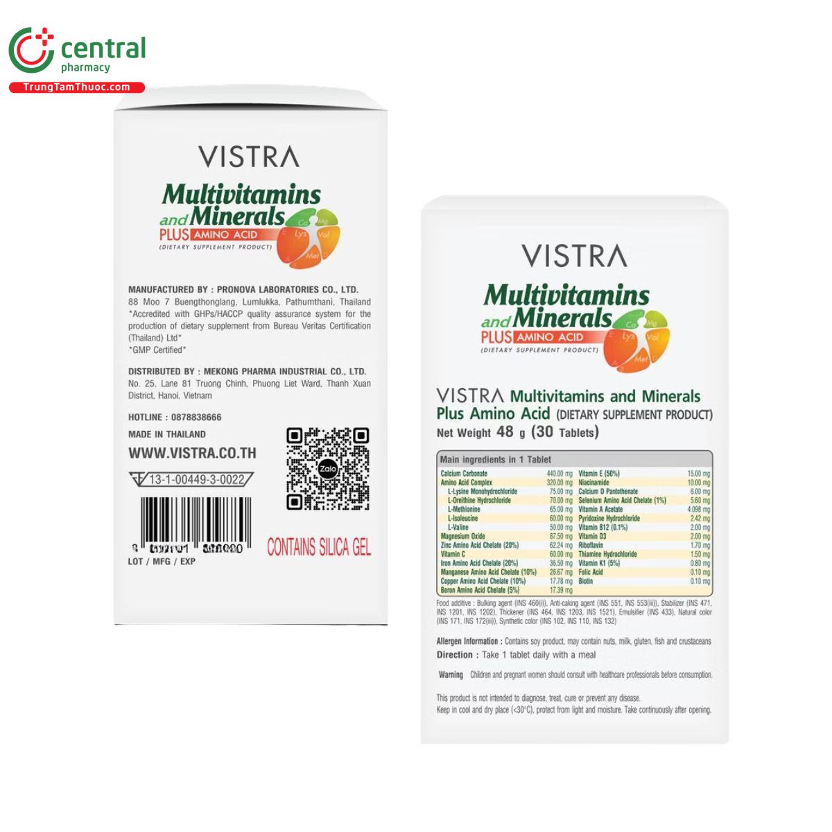 vistra multivitamins and minerals plus amino acid 4 Q6385 vistra multivitamins and minerals plus amino acid 4 Q6385