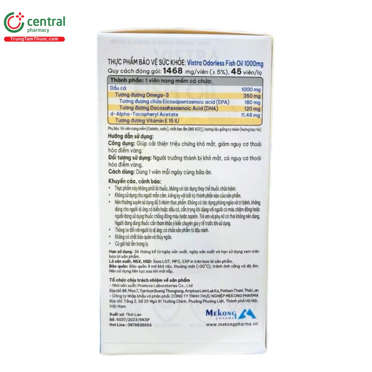 vistra odorless fish oil 1000mg 8 G2763 vistra odorless fish oil 1000mg 8 G2763