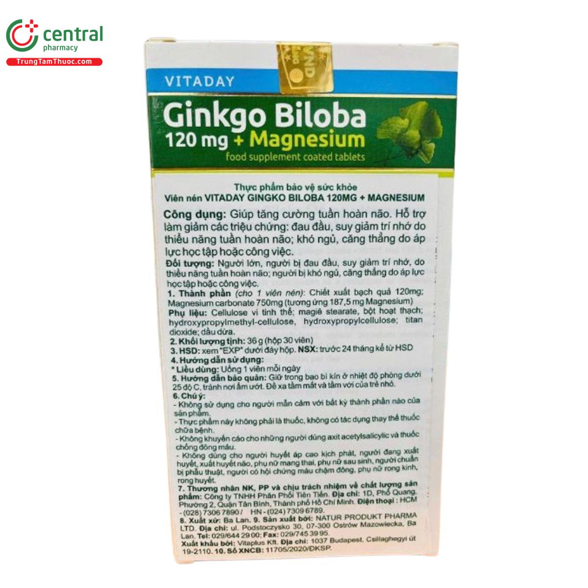 vitaday ginkgo biloba 120mg magnesium 4 A0182