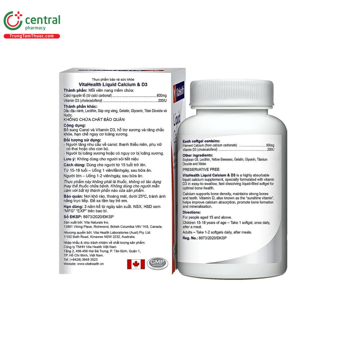 vitahealth liquid calcium d3 3 O5558