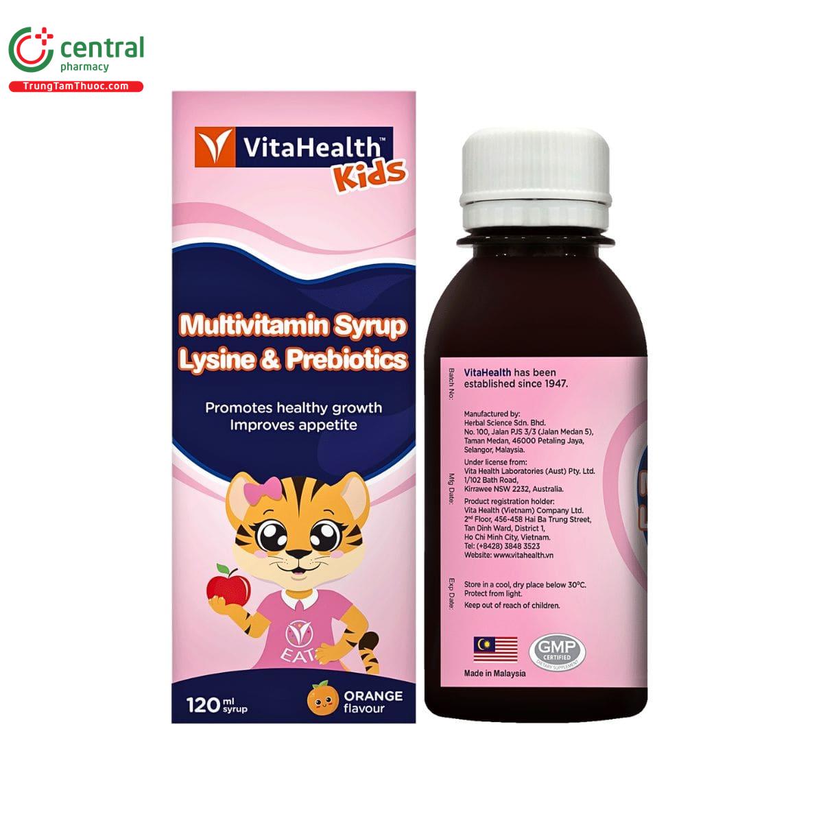 vitahealth multivitamin syrup lysine prebiotics 2 K4172