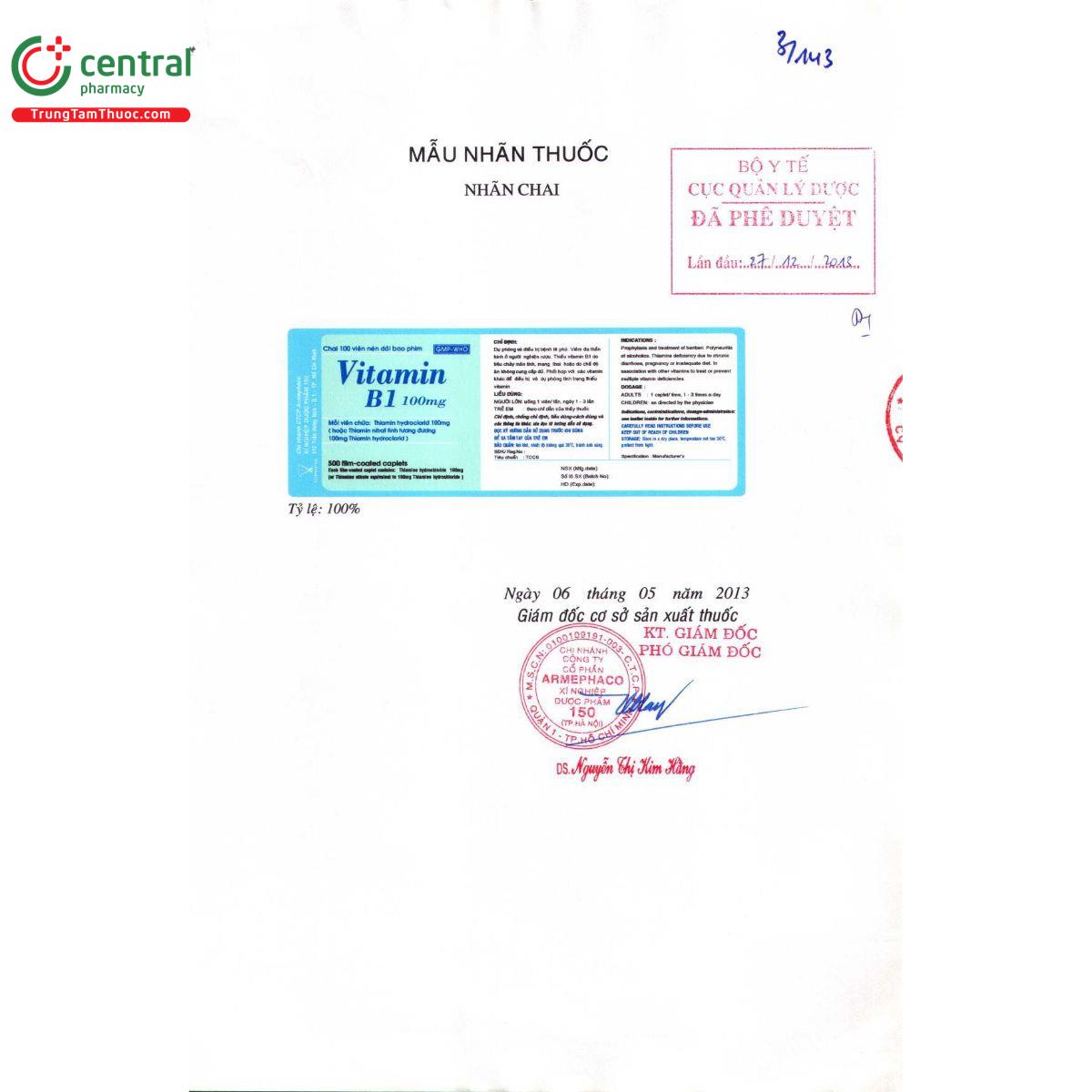 vitamin b1 100mg armephaco 4 O5741 vitamin b1 100mg armephaco 4 O5741