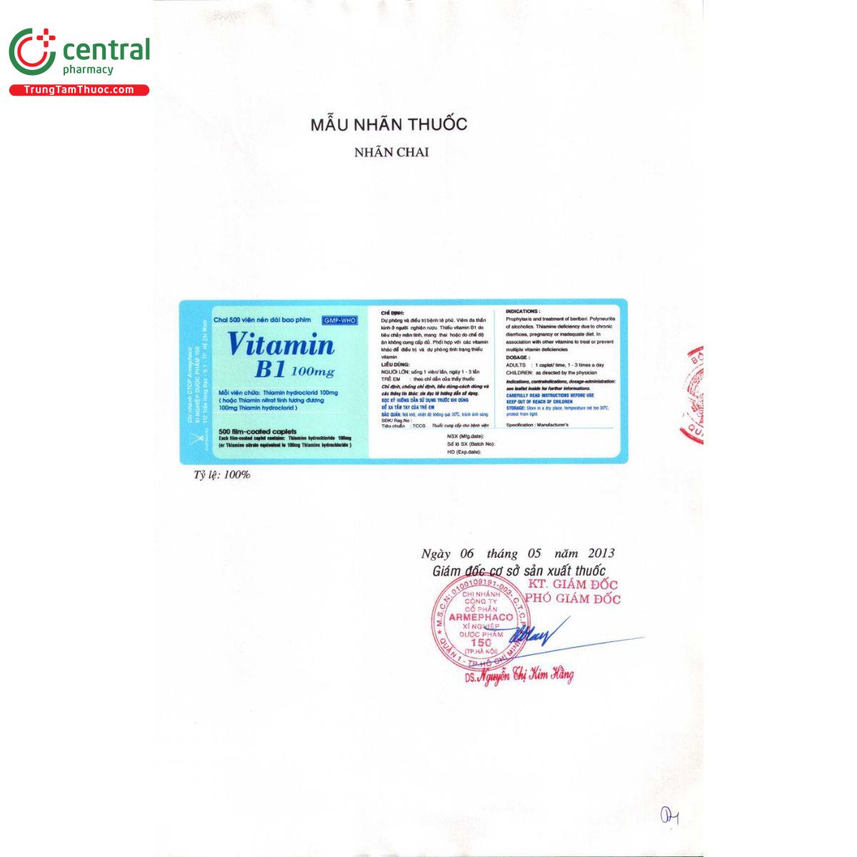 vitamin b1 100mg armephaco 5 M5764 vitamin b1 100mg armephaco 5 M5764
