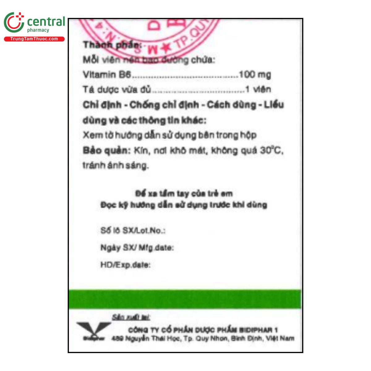 vitamin b6 100mg bidiphar 3 L4244 vitamin b6 100mg bidiphar 3 L4244