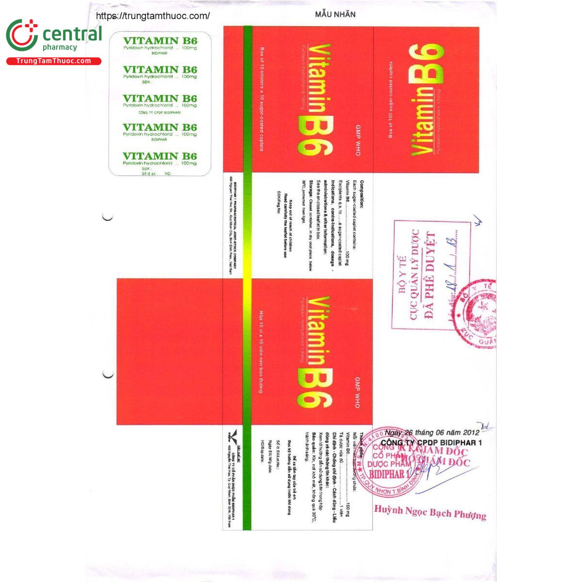 vitamin b6 100mg bidiphar 5 Q6803 vitamin b6 100mg bidiphar 5 Q6803