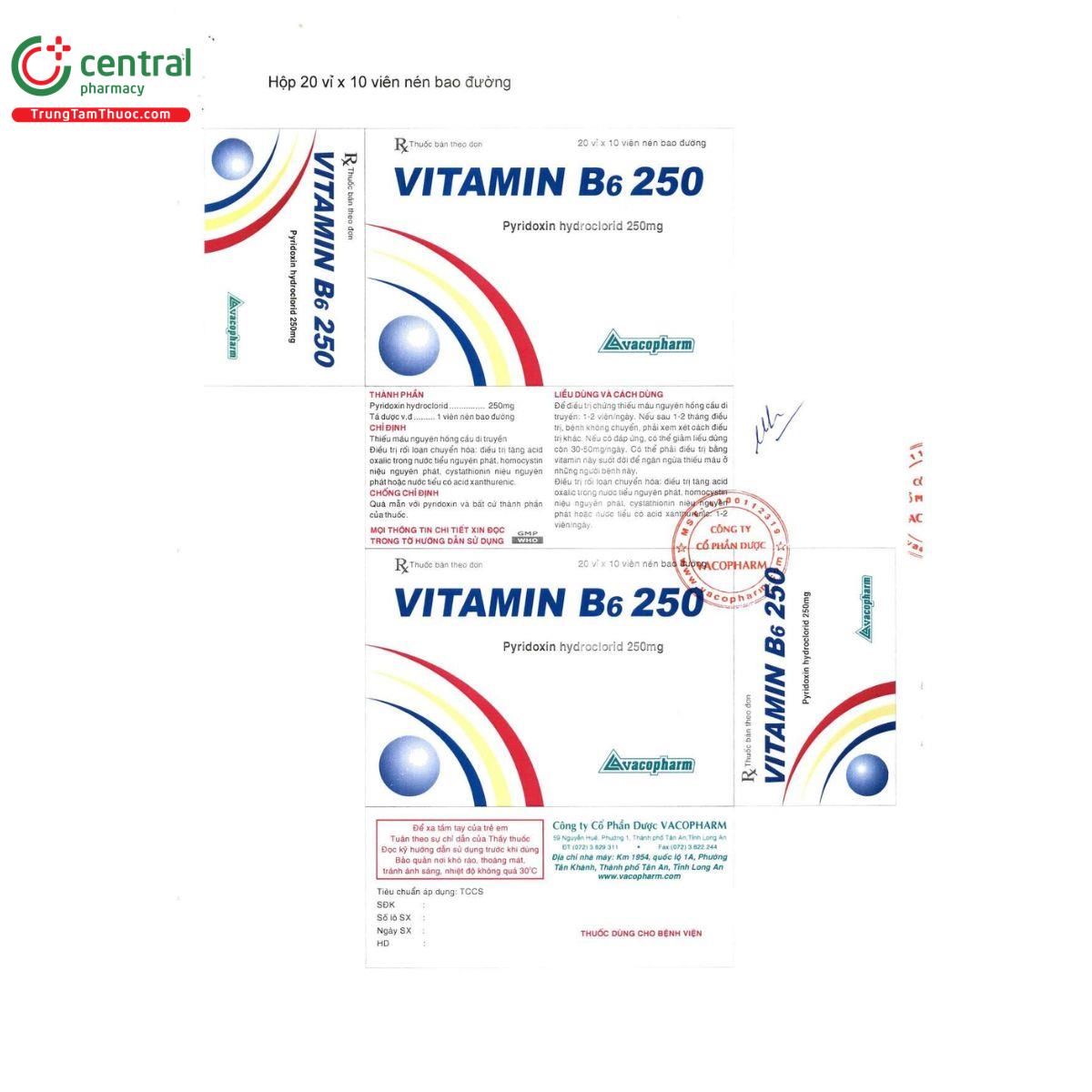 vitamin b6 250mg vacopharm 5 N5601 vitamin b6 250mg vacopharm 5 N5601