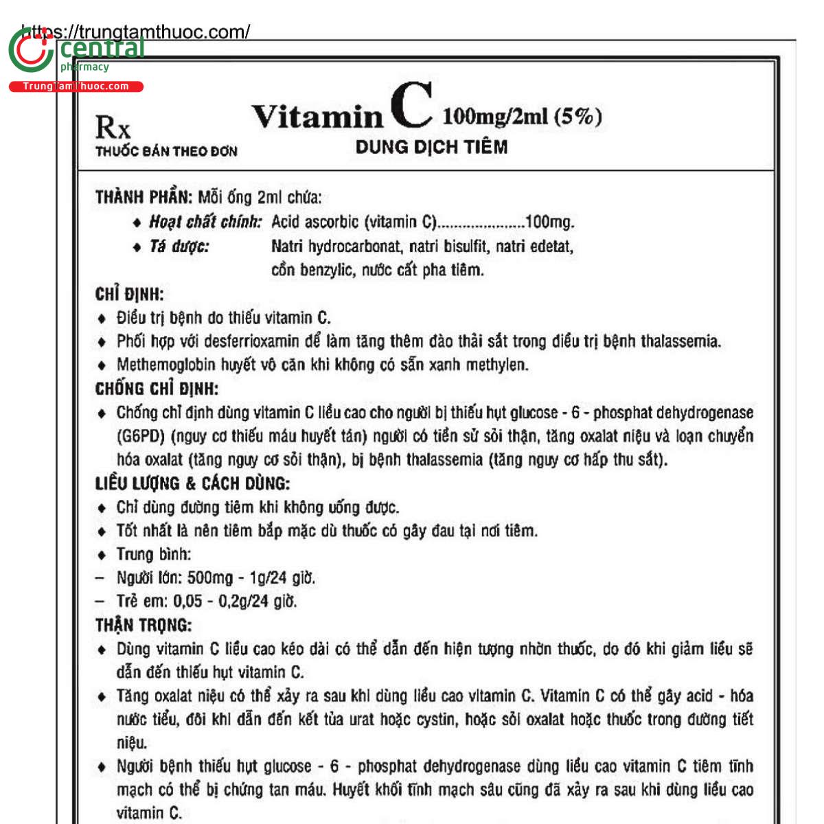 vitamin c 100mg 2ml 2 F2718