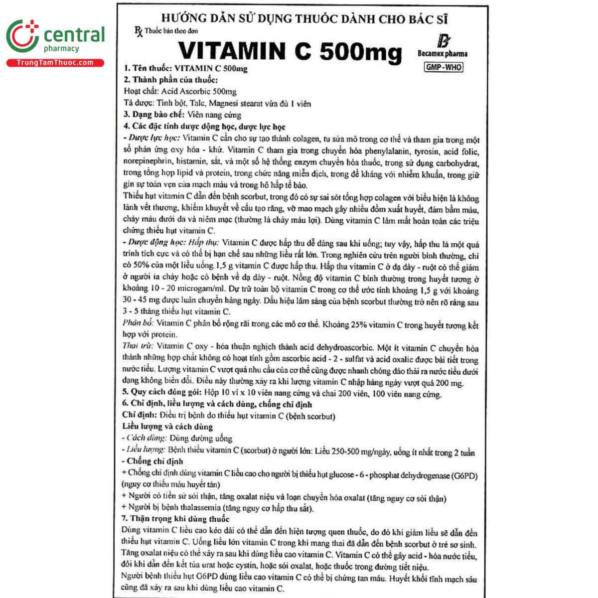 vitamin c 500mg becamex 8 B0886