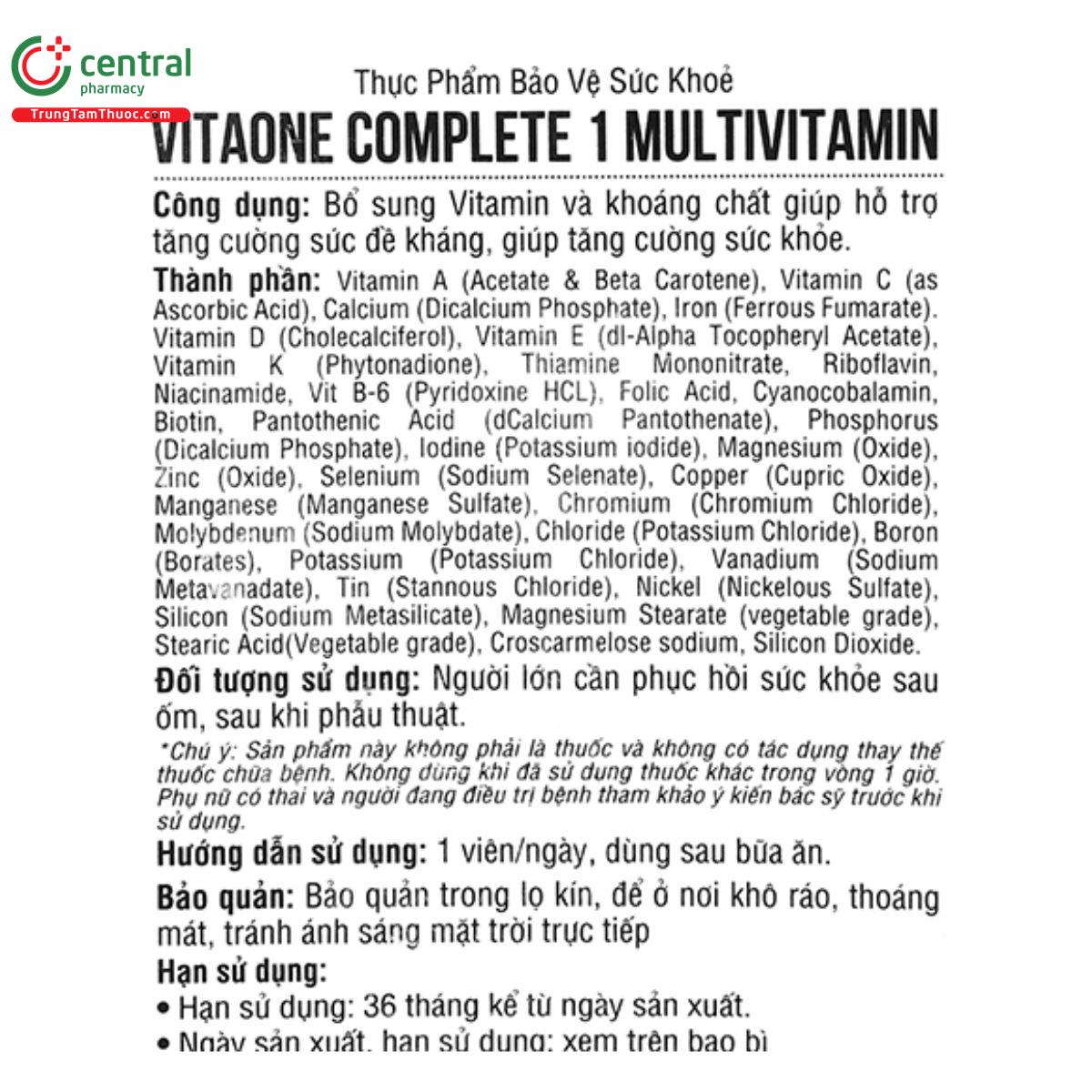 vitaone complete 1 multivitamin 8 V8846