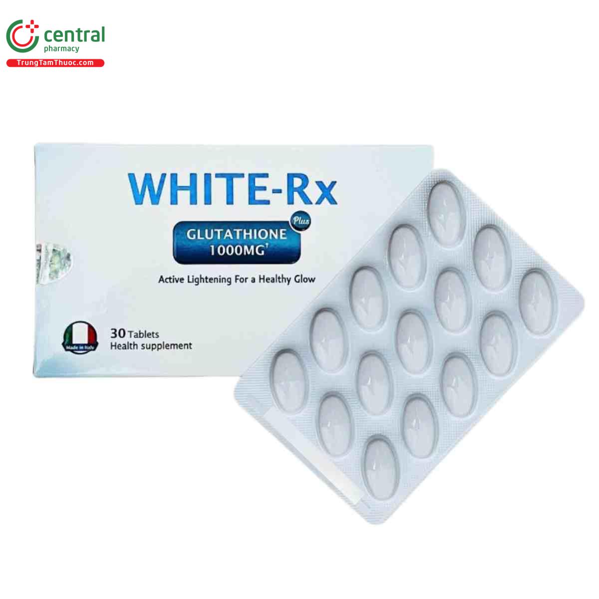 glutathione 1000mg loại nào tốt Thuốc White Rx Glutathione 1000mg giúp trắng sáng da, chống lão hóa